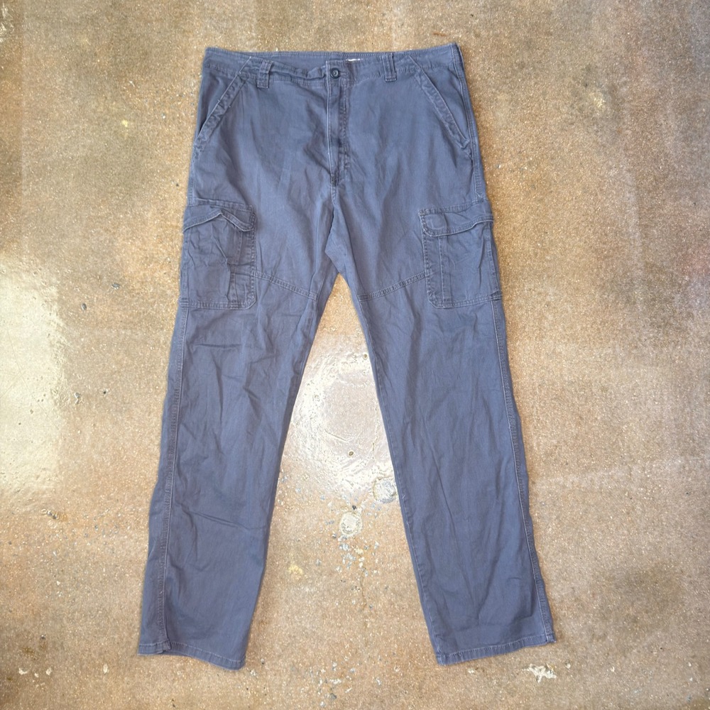 Wrangler Relaxed Fit Cargo Pants Mens 36x34 Grey Cotton Blend 112316400